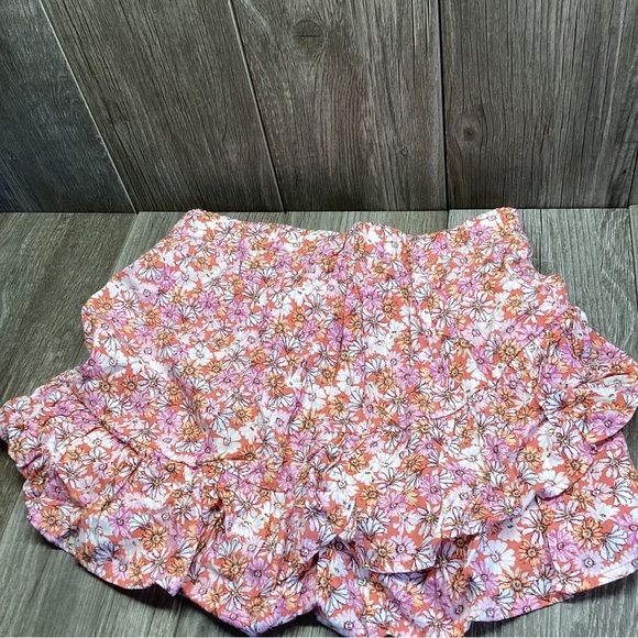 Art Class Floral Pull On Skirt Girls Size Large 10-12 Pink Elastic Waist - Picture 2 of 16